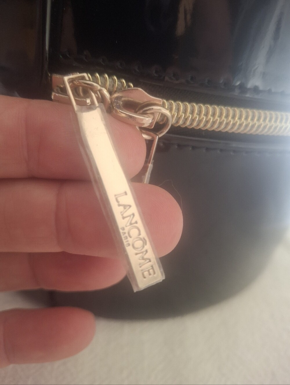 Lancome Black Cosmetic Case with Gold Hardware